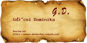 Gácsi Dominika névjegykártya